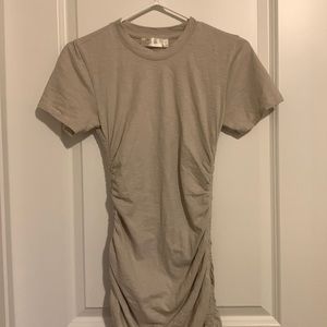 T shirt dress with side cinching detail